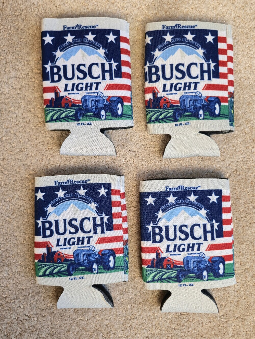 BUSCH LIGHT BEER 4 BUSCH LATTE LIMITED 12oz CAN COOLERS KOOZIE COOLIE HUGGIE BUD